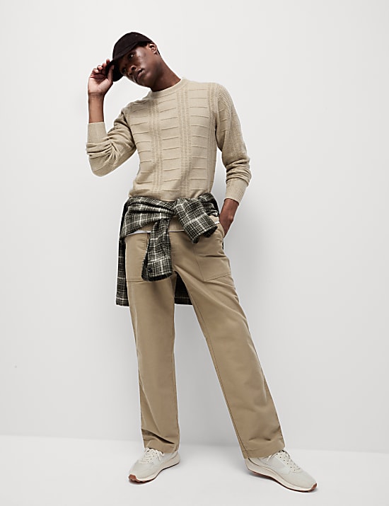 Textured Crew Neck Jumper