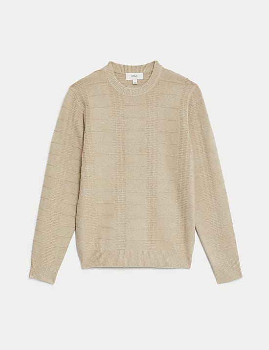 Textured Crew Neck Jumper