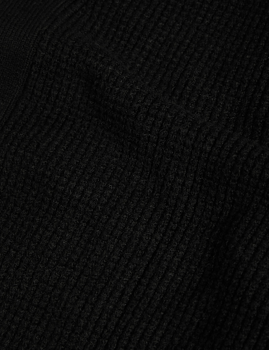 Textured V-Neck Cardigan with Wool