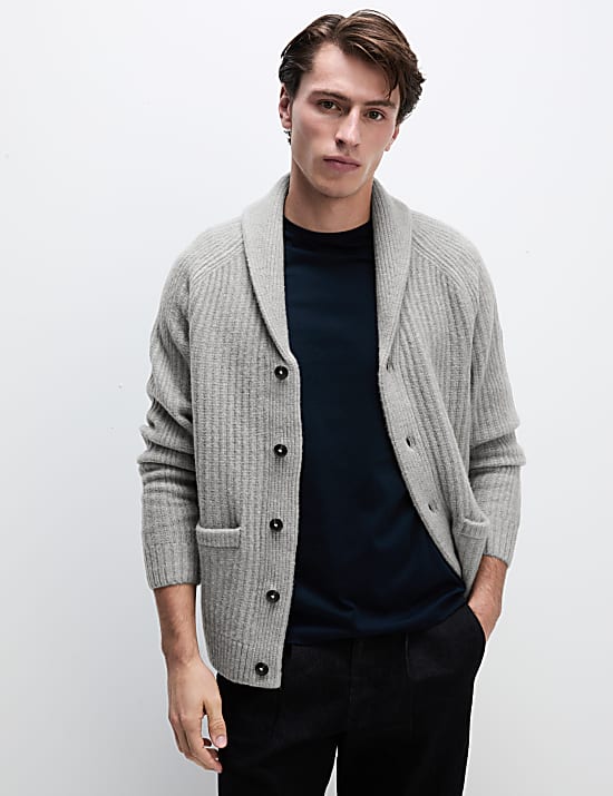 Supersoft with Wool Shawl Collar Cardigan