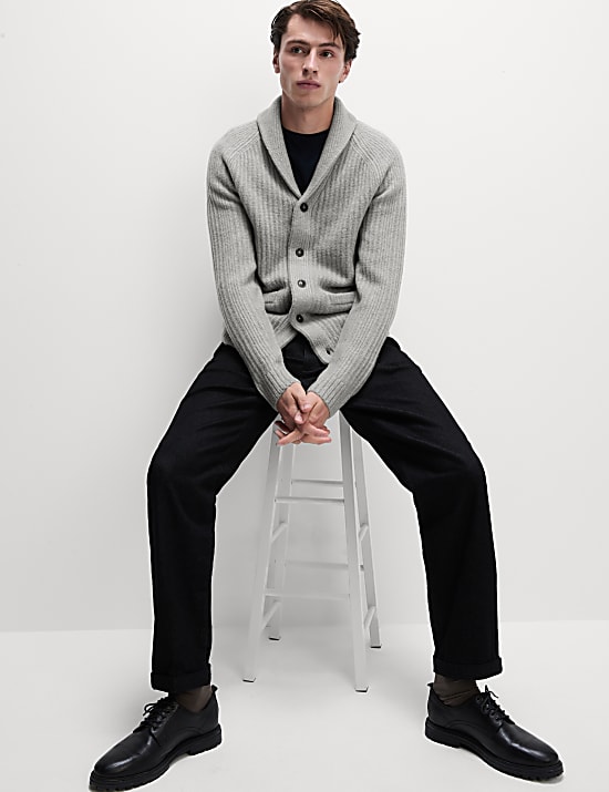 Supersoft with Wool Shawl Collar Cardigan