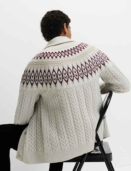 Cárdigan Fair Isle de punto trenzado