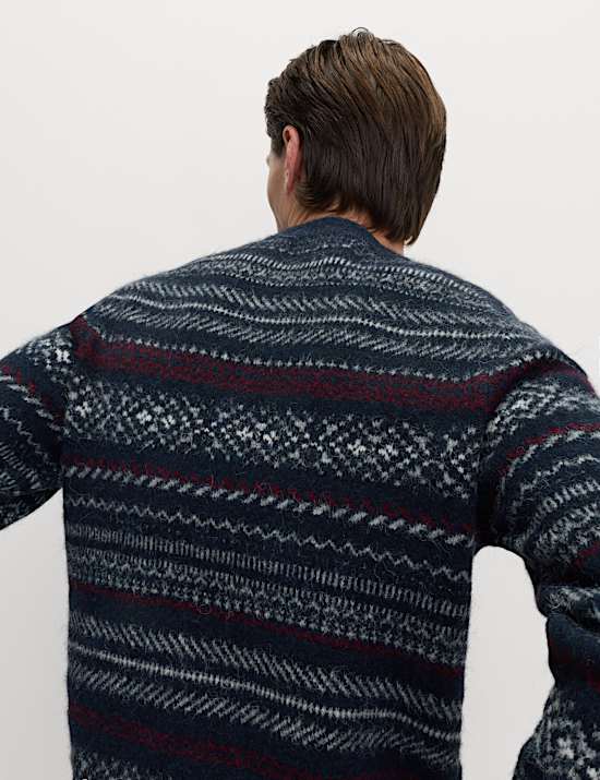Fair Isle Crew Neck Jumper with Wool