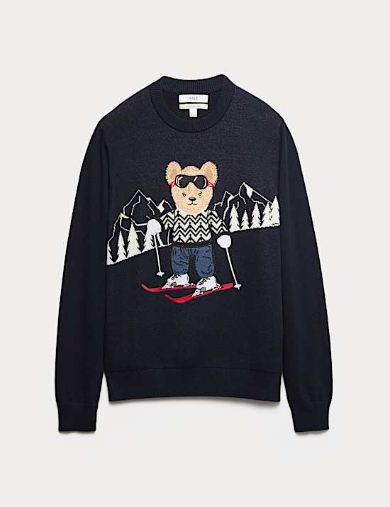 Jersey de esquí 100 % algodón con diseño de oso Spencer