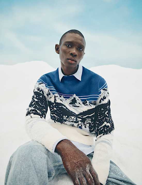 Pure Cotton Crew Neck Aspen Slogan Jumper