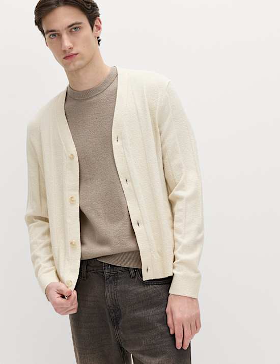 Cotton Rich Boucl&eacute; Knitted Cardigan