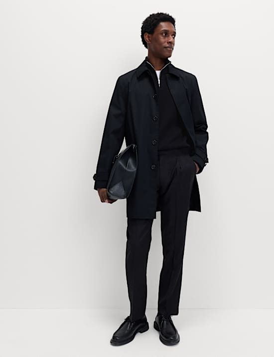 Cotton Rich Textured Half Zip Jumper