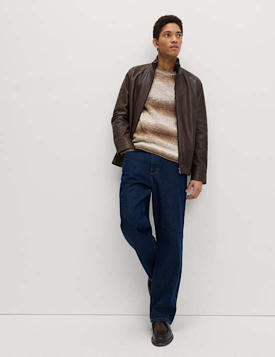 Ombre Stripe Crew Neck Jumper with Wool