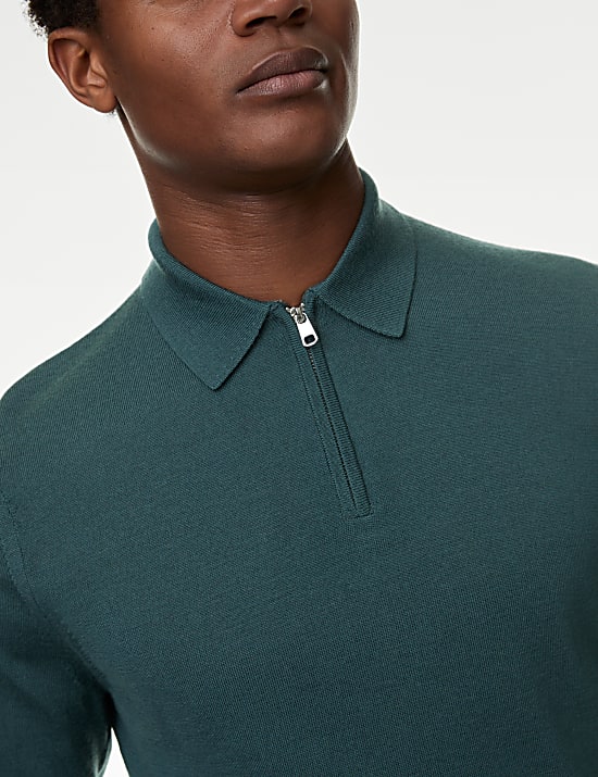 Pure Extra Fine Merino Wool Knitted Polo