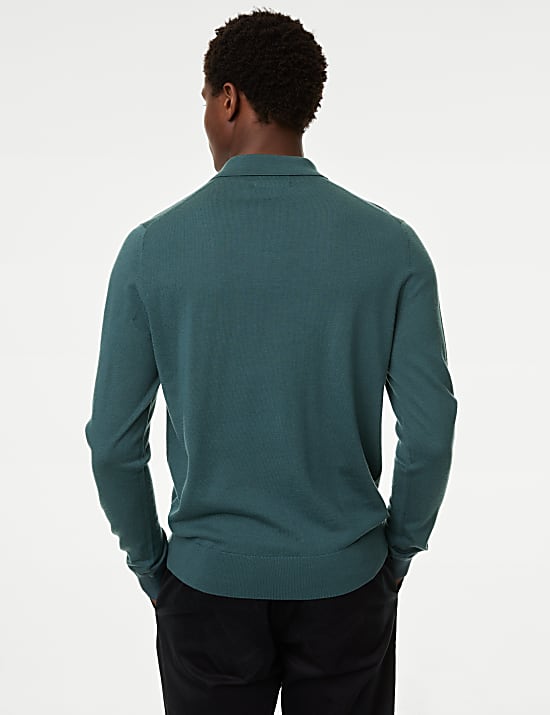 Pure Extra Fine Merino Wool Knitted Polo