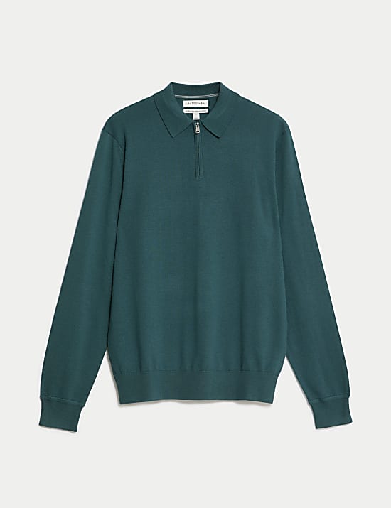 Pure Extra Fine Merino Wool Knitted Polo