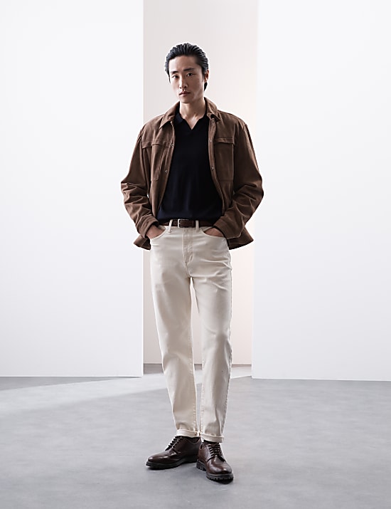 Gestricktes Poloshirt aus reiner, extrafeiner Merinowolle