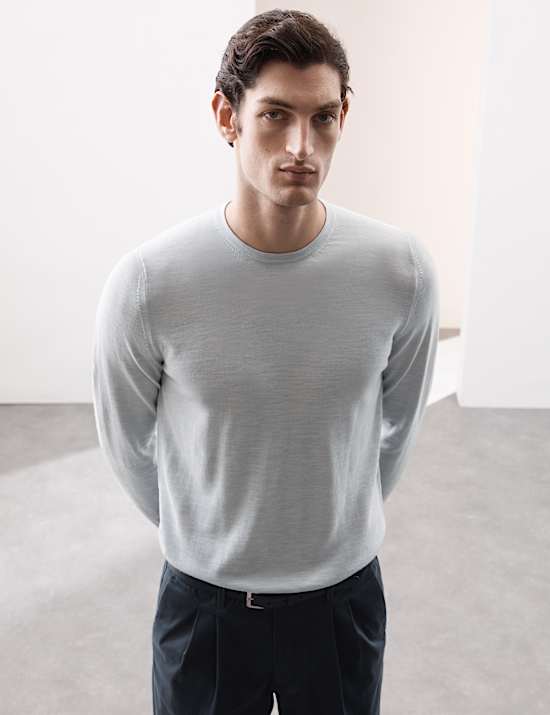 Pure Extra Fine Merino Wool Crew Neck Jumper