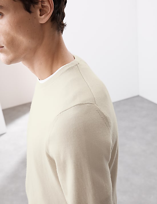 Pure Extra Fine Merino Wool Crew Neck Jumper