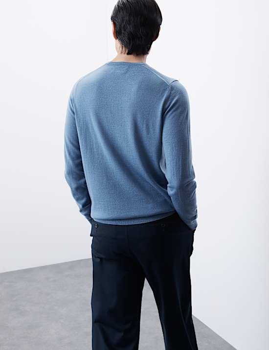 Jersey 100% lana merino extrafina de escote cerrado