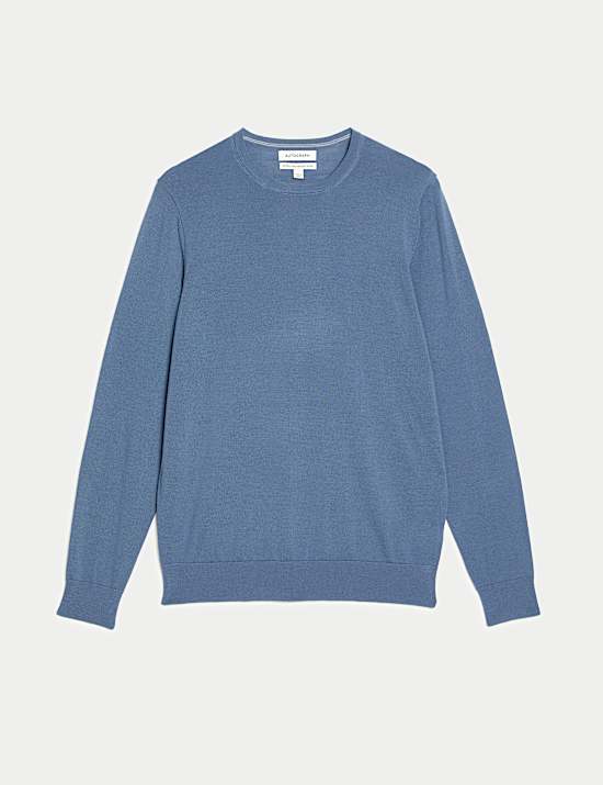 Jersey 100% lana merino extrafina de escote cerrado