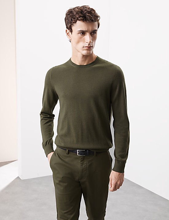 Pure Extra Fine Merino Wool Crew Neck Jumper