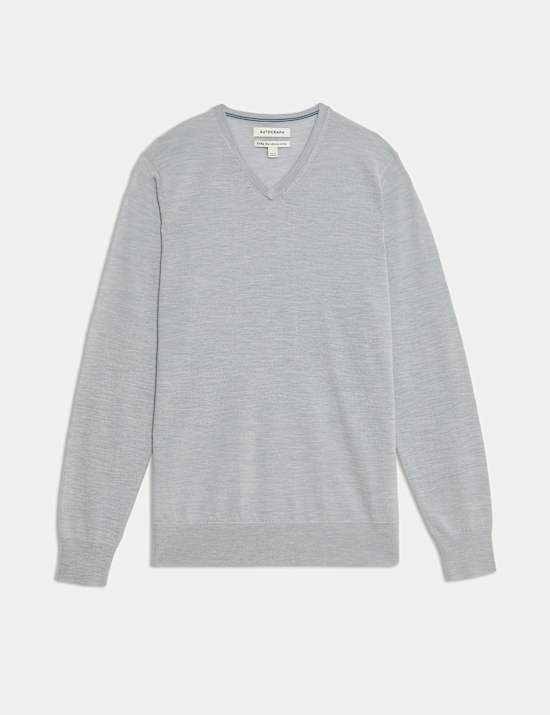 Pure Extra Fine Merino Wool V-Neck Jumper