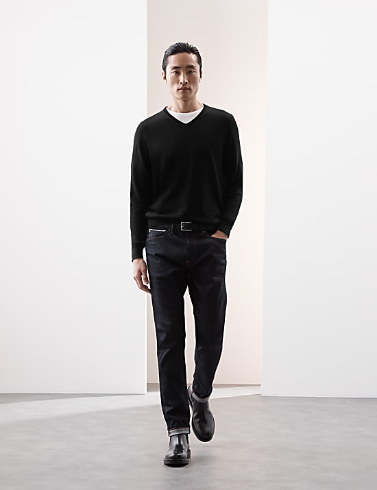 Pure Extra Fine Merino Wool V-Neck Jumper