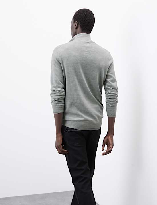 Pure Extra Fine Merino Wool Half Zip Jumper