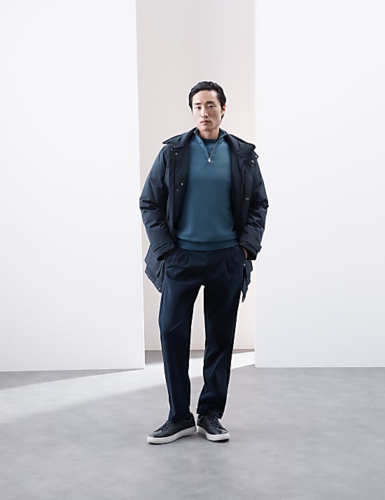 Pure Extra Fine Merino Wool Half Zip Jumper