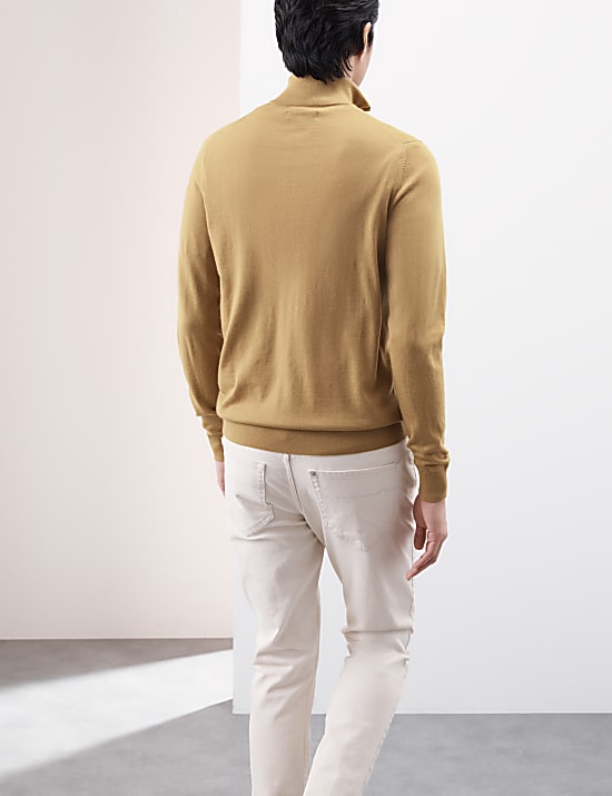 Pure Extra Fine Merino Wool Half Zip Jumper