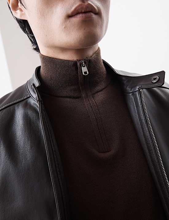 Pure Extra Fine Merino Wool Half Zip Jumper