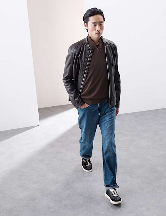 Pure Extra Fine Merino Wool Half Zip Jumper