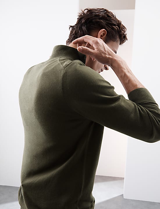 Pure Extra Fine Merino Wool Half Zip Jumper