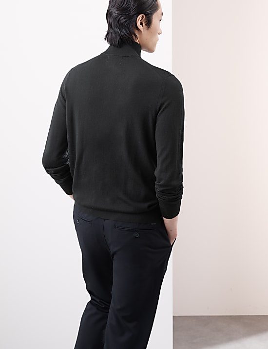 Pure Extra Fine Merino Wool Half Zip Jumper
