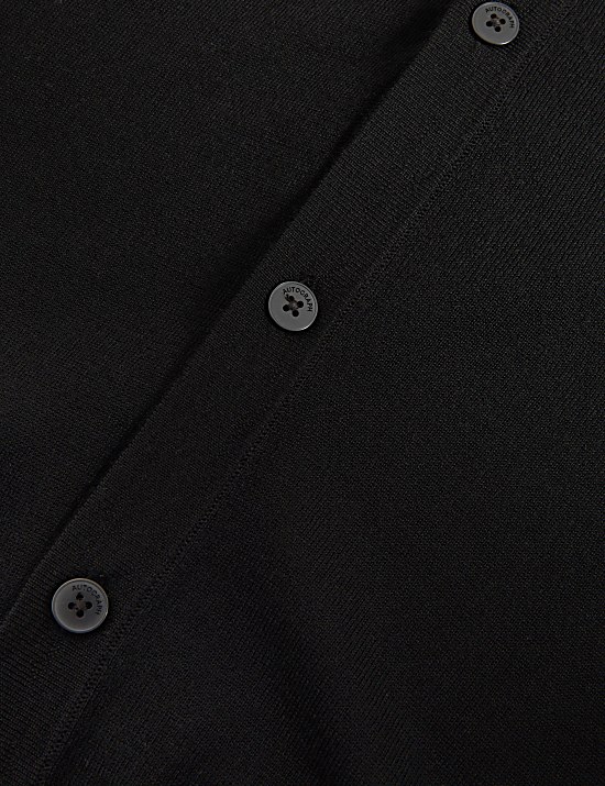 Pure Extra Fine Merino Wool V-Neck Cardigan