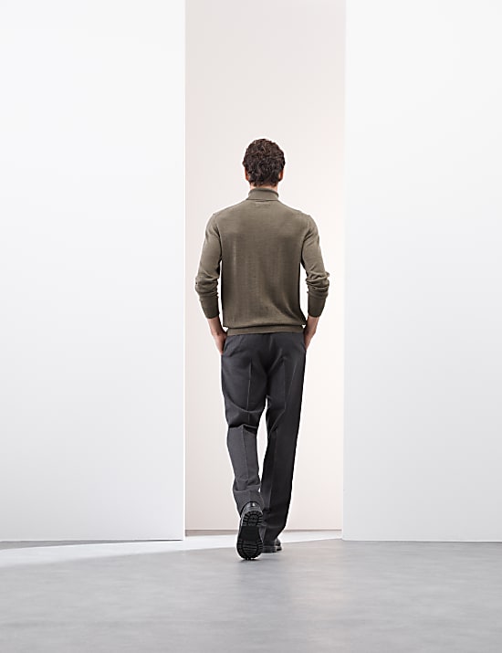 Πουλόβερ με γυριστό λαιμό από extra fine μαλλί Merino