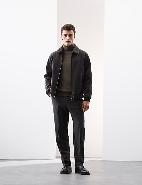 Πουλόβερ με γυριστό λαιμό από extra fine μαλλί Merino