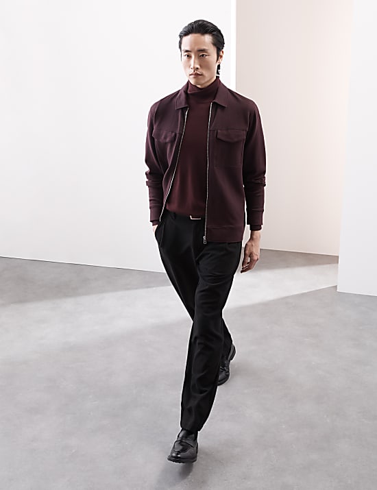 Πουλόβερ με γυριστό λαιμό από extra fine μαλλί Merino