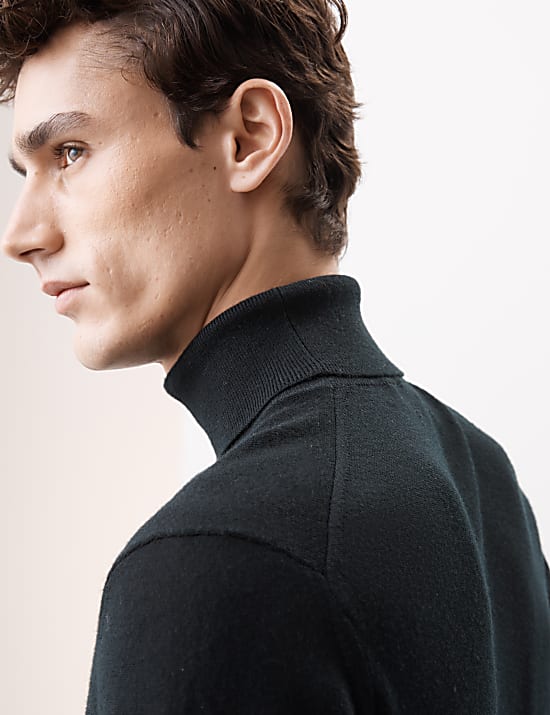 Pull 100 % laine m&eacute;rinos extra-fine &agrave; col roul&eacute;