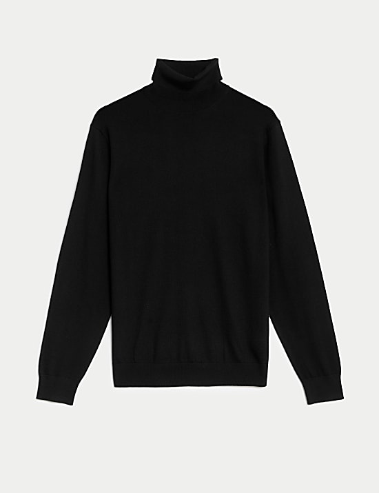 Pull 100 % laine m&eacute;rinos extra-fine &agrave; col roul&eacute;