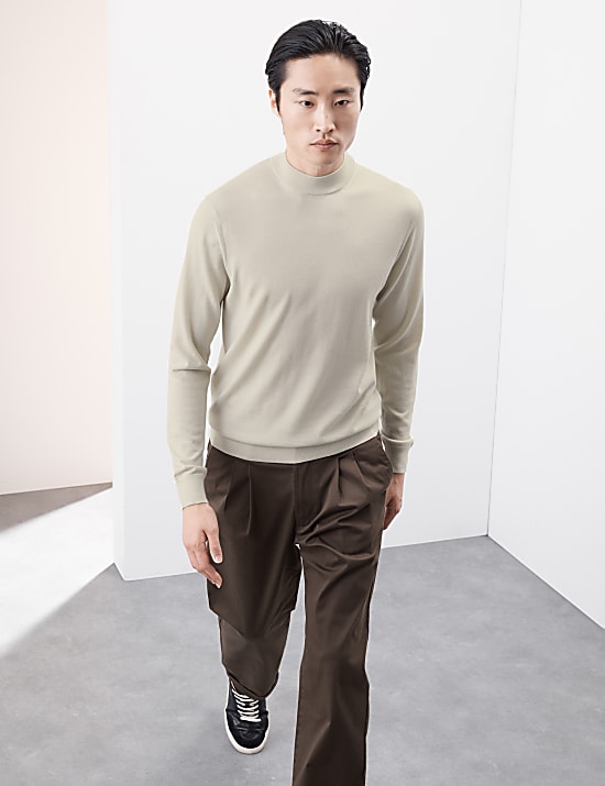 Πουλόβερ ζιβάγκο από μαλλί Merino Extra Fine