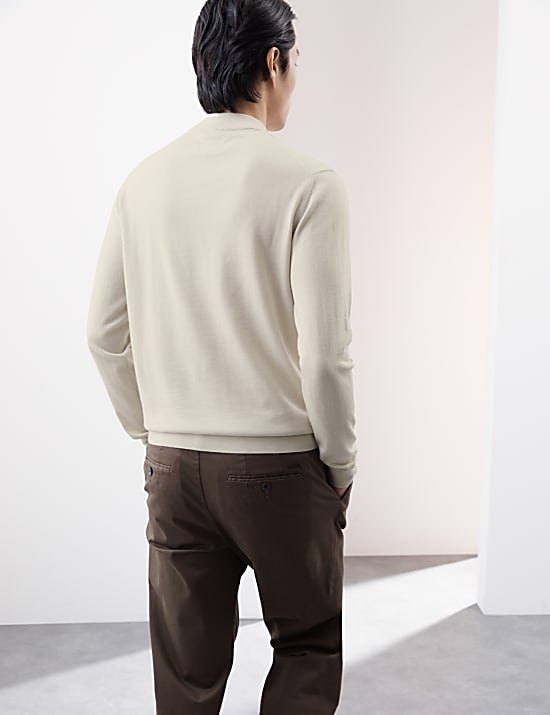 Πουλόβερ ζιβάγκο από μαλλί Merino Extra Fine