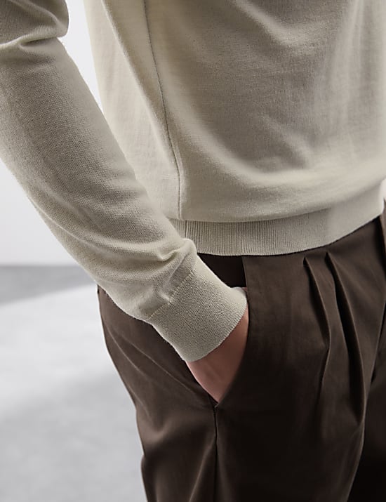 Πουλόβερ ζιβάγκο από μαλλί Merino Extra Fine