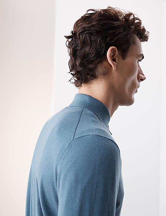 Pure Extra Fine Merino Wool Knitted Polo Shirt