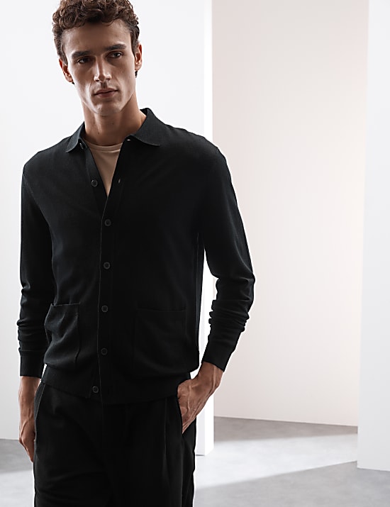 Pure Extra Fine Merino Wool Knitted Jacket