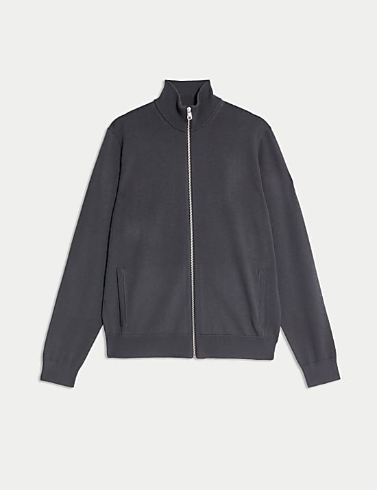 Pure Extra Fine Merino Wool Zip Up Jumper