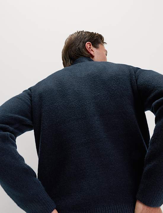 Striped Half Zip Soft Jumper