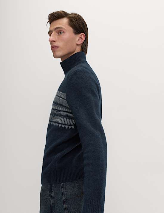 Striped Half Zip Soft Jumper