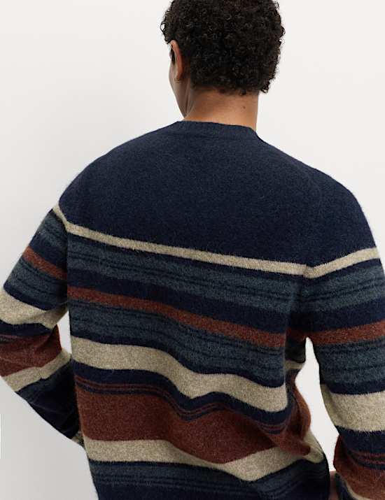 Hazy Striped Crew Neck Jumper with Wool