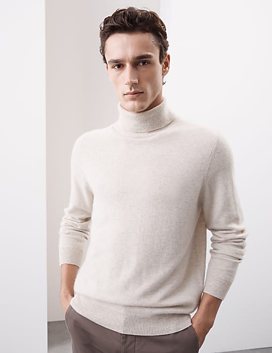 Pure Cashmere Roll Neck Jumper