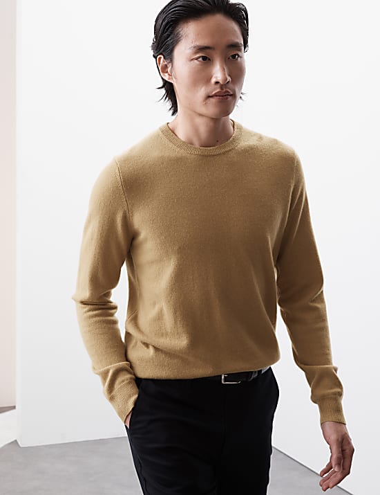 Πουλόβερ με κλειστή στρογγυλή λαιμόκοψη από 100% κασμίρι