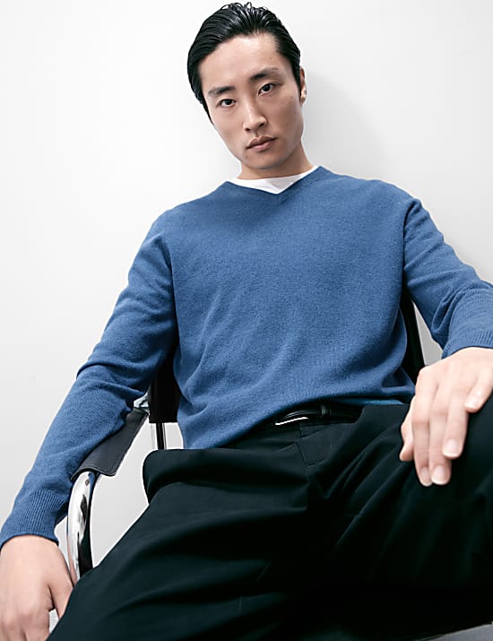 Pure Cashmere V-Neck Jumper