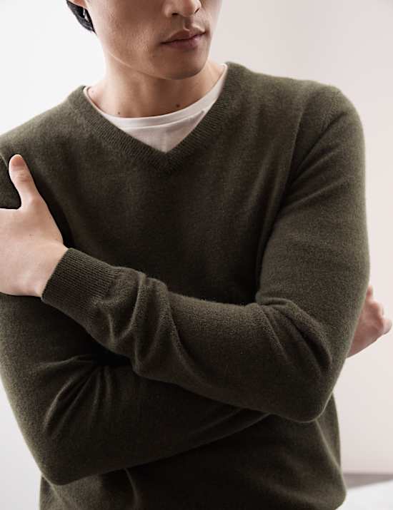 Pure Cashmere V-Neck Jumper