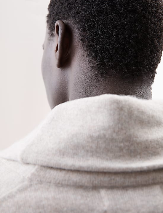 Ζακέτα με φαρδύ γιακά από 100% κασμίρι